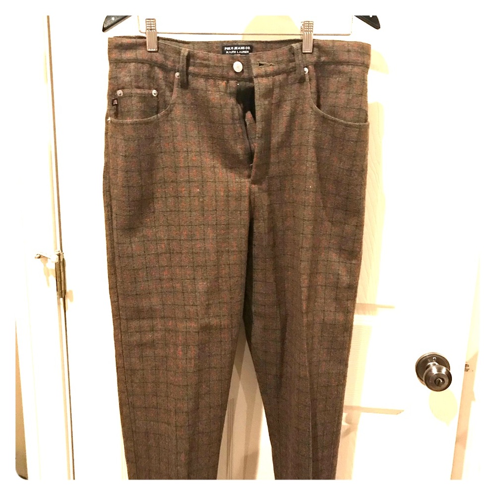 Ladies wool multi color argyle polo pants